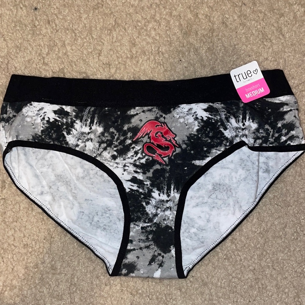 Black and white dragon underwear